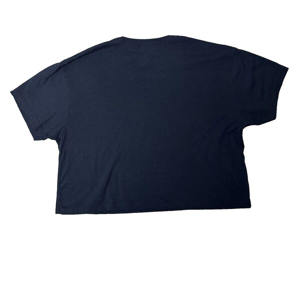 The Beatles Womens XL Crop Top Graphic‎ Tee Let It Be Record Art Black Casual - Picture 2 of 10